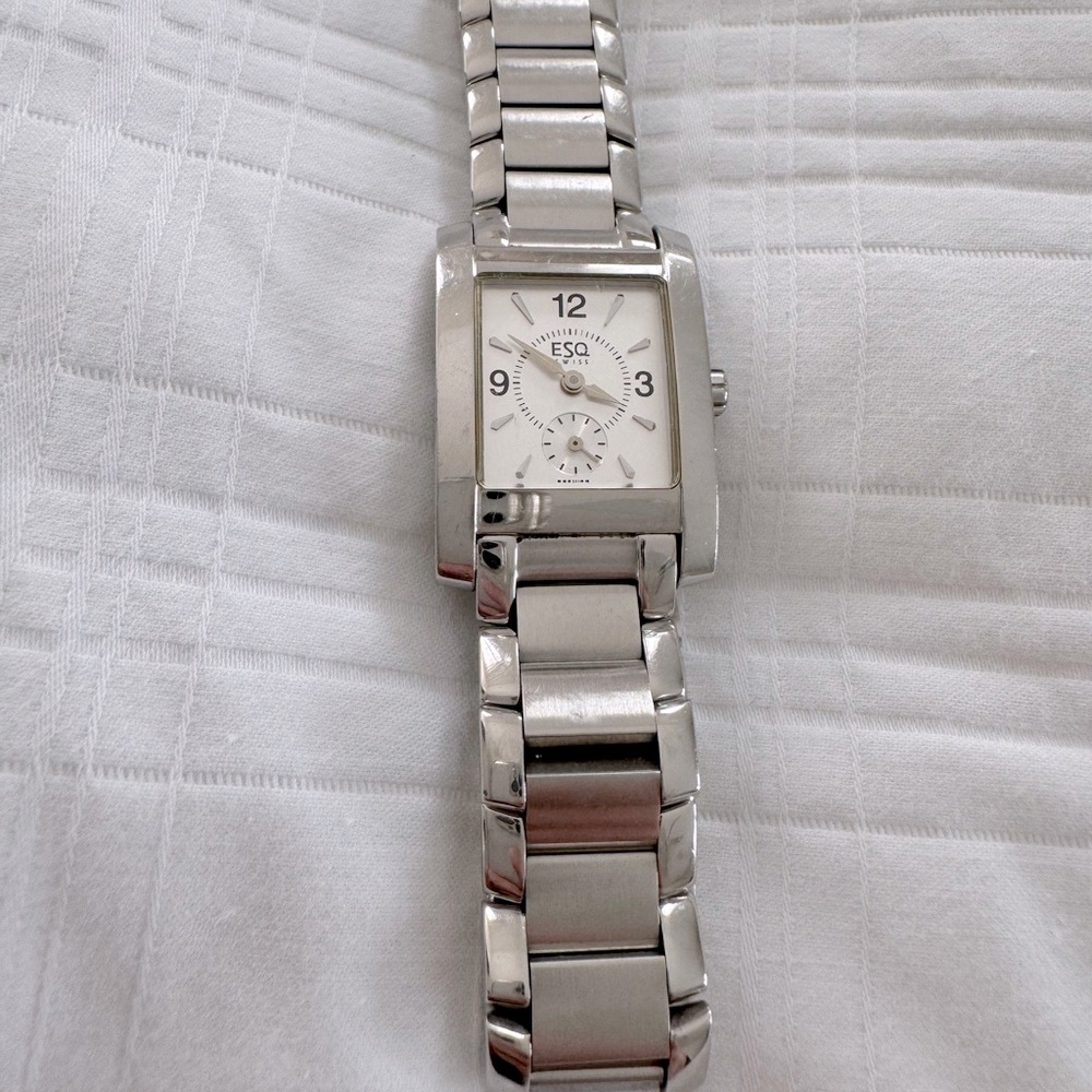 ESQ Swiss Silver Tank Watch
